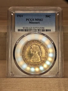 1921 Missouri Commemorative Silver Half Dollar 50c PCGS MS62 VERY NICE! - Picture 1 of 10