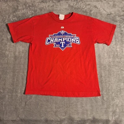 Vintage Texas Rangers T-Shirt Size XL MLB 2010 American League Champions  - Image 1 of 4