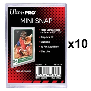 10 Ultra PRO Mini Snap Standard Card Holder Protector Two-Piece Stackable 81136 - Picture 1 of 6