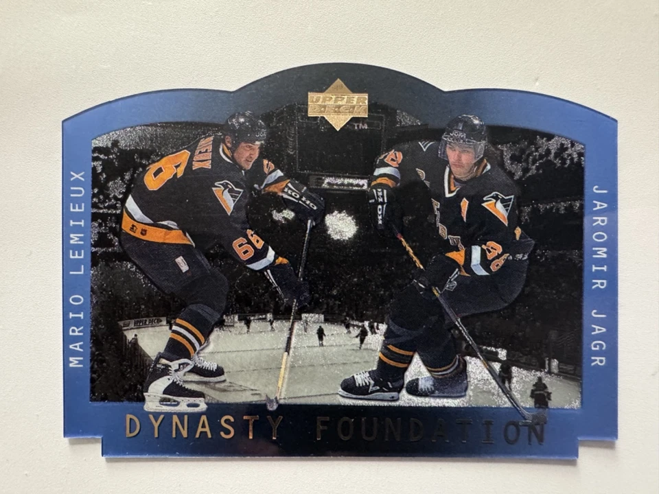 1996-97 UD Ice Dynasty Foundations Parallel Mario Lemieux Jaromir Jagr #S7 - Image 1 of 1