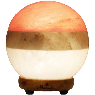 Dual Illumination Salt Rock lamp - Modern Globe Pink White and Grey Design of... - Image 1 of 4