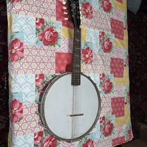 Vintage Banjolin Mandolin Banjo Unknown Maker Beautiful Inlays - Picture 1 of 15
