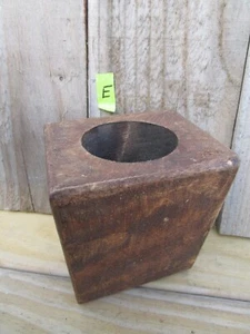 1 Hole Wood Sugar Mold Wood Candle Holder Primitive Farm House Rustic Country E - Picture 1 of 11