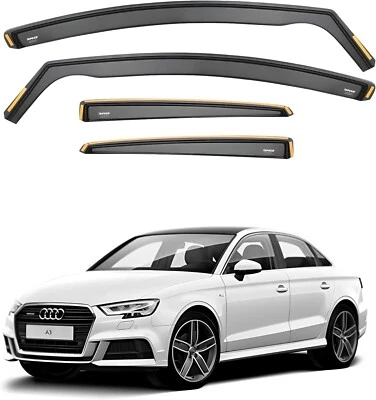 ISPEED Wind Deflectors for Audi A3/S3/RS3 MK3 2013-2020 4-Door Saloon 4pc Set - Image 1 of 4
