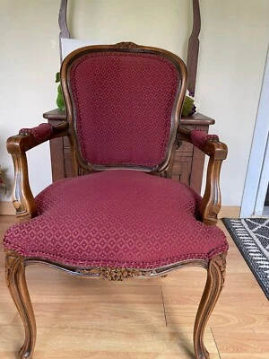 Chateau D'AX Spa Louis XV Arm Chairs Vintage Chair, Red, Excellent Condition, - Image 1 of 4
