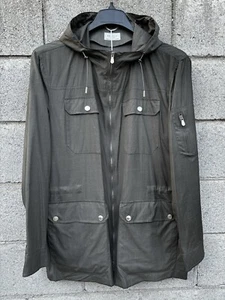 NWT $3995 Brunello Cucinelli Wool Silk Hooded Field Safari Jacket Green Sz 54 - Picture 1 of 12