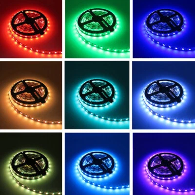 5m 3528/5050 SMD LED Strip Light 12V Car Caravan Motorbike Bright RGB tape lamp - Image 1 of 4