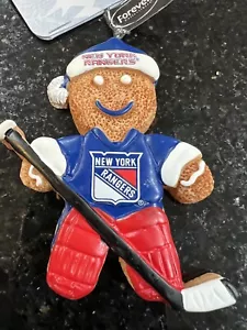 New York Rangers NHL Team Logo Gingerbread Man adorno de Navidad foco - Imagen 1 de 2