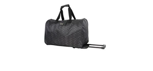 NEW Steve Madden Black & Gray Logo Black 22” Wheeled Duffel Retail:$120 LOCAL PU - Picture 1 of 5