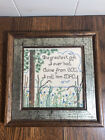 Hand Cross Stitched Framed "The Greatest Gift I Ever Had..." DAD Plaque 8.5x8.5