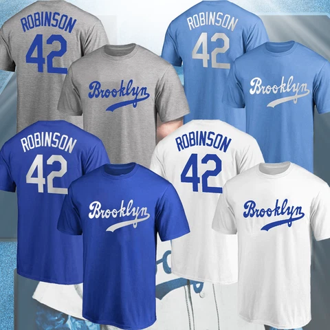 SALE!!! Jackie Robinson Brooklyn Dodgers Cooperstown Name & Number T-Shirt S_5XL Cover