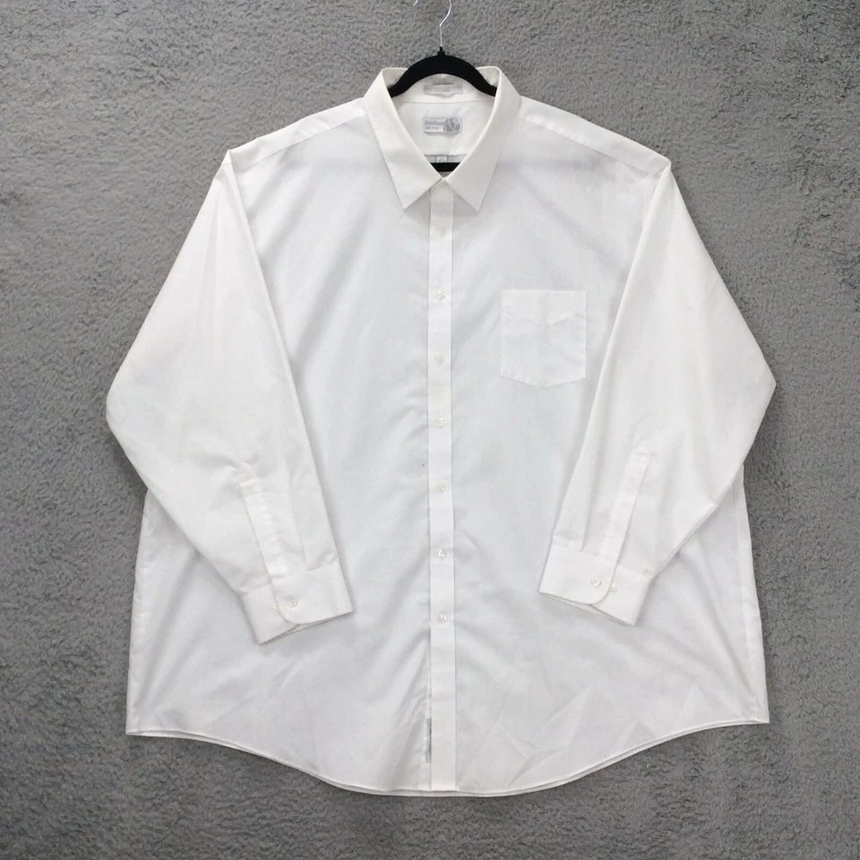 Camisa Uniforme 21/36-37 Big Man Blanca Manga Larga Botón Frontal Mezcla Algodón Foto 1 de 4