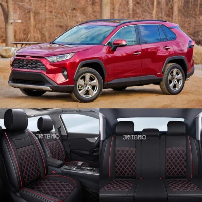 5-Seats Car Seat Covers Front + Rear Cushion Leather Set For Toyota RAV4 RAV 4 - image 1 of 4