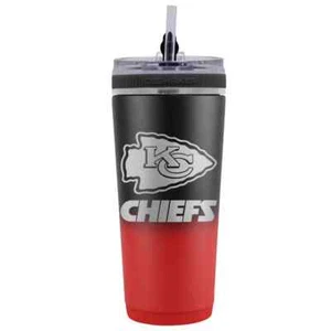 KANSAS CITY CHIEFS, 26oz STAINLESS STEEL ICE SHAKER BOTTLE FROM FANATICS - Picture 1 of 3