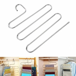 Clothes Pants Hanger S-Shape Trouser Holder Closet storage for Pants Jeans Scarf - Picture 1 of 11