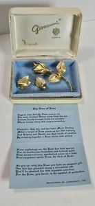 Vintage 1966 Giovanni von Longcraft Legend of the Christmas Rose Brosche & Ohrring Set - Bild 1 von 18