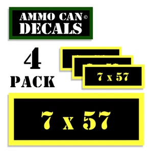 7x57 Munitionsdose Patrone Mini-Aufkleber Munition Etiketten 4 Stück YW MINI 1,5"x0,5" - Bild 1 von 2