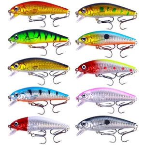 10PCS Lot 7.5cm/8g Trolling Bait Minnow Fishing Lure Bass Trout Crankbait Tackle - Picture 1 of 12