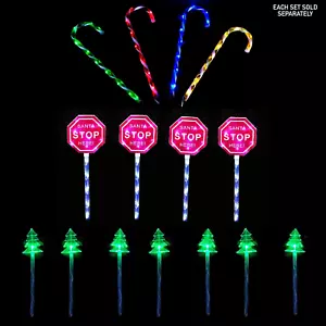 Solar Powered LED Garden Christmas Stakes Candy Cane/Santa Stop/Christmas Tree S - Picture 1 of 5
