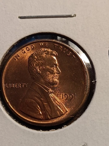 1991 broadstruck unc. lincoln memorial cent, error coin Cover