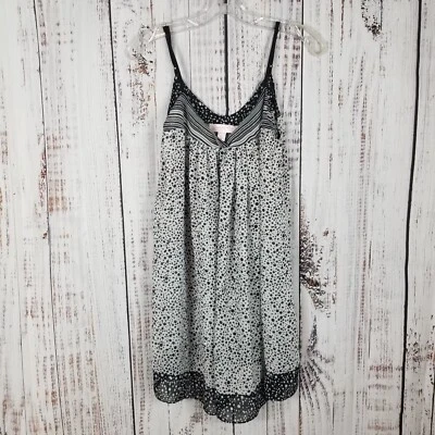 OSCAR de la Renta pink label short nightgown sleepwear black white Small Sheer  - Image 1 of 4