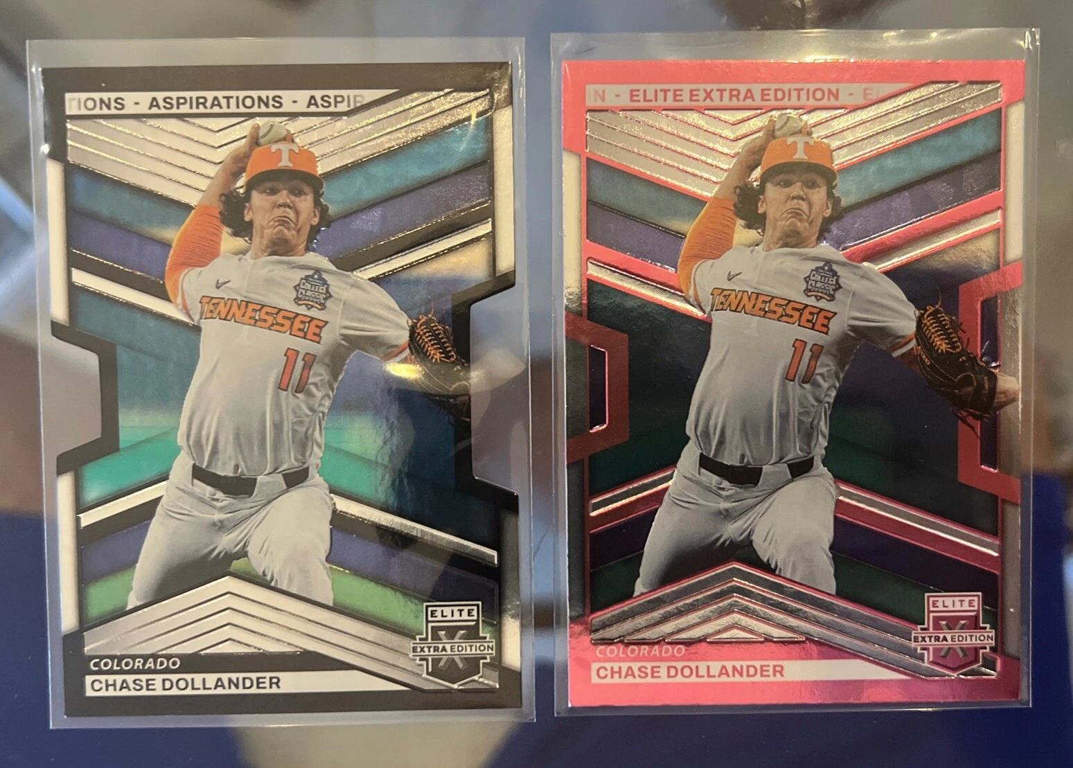 2023 Elite Extra Edition Aspirations Chase Dollander /89. Pink Base