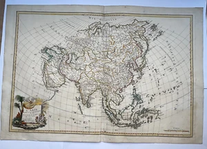 ASIA 1780 BRION DE LA TOUR GRANDE MAPA GRABADO ANTIGUO SIGLO 18 - Imagen 1 de 12