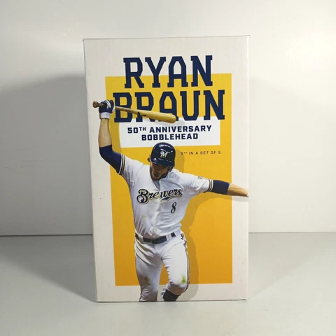 2021 MILWAUKEE BREWERS RYAN BRAUN 50TH ANNIVERSARY SGA NIB BOBBLEHEAD 9/5/21 Cover