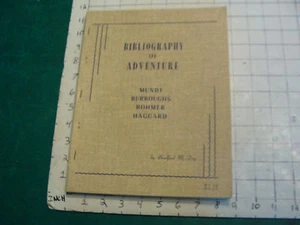 Bibliography of Adventure by Bradford M Day, 1964, 126 pages 1 of 300 BURROUGHS - Picture 1 of 7