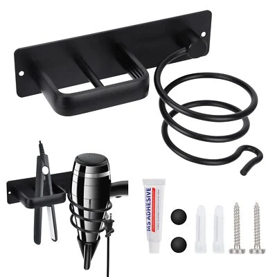 Porte Sèche Cheveux et Support de LisseurSupport Seche Cheveux avec Range-Câb... - Photo 1/4