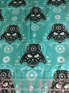 1  Yard  Star Wars Fabric-Darth Vader Sugar Skulls Teal, 30”X 42” - Picture 1 of 1