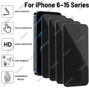 Privacy Screen Protector Tempered Glass Lot For iPhone 15 14 13 12 11 XR X 8 7 6 - Picture 1 of 28