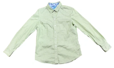 Camisa Robert Graham Abotonada Manga Larga Hombre Talla Mediana M Verde Blanco A Rayas Foto 1 de 4