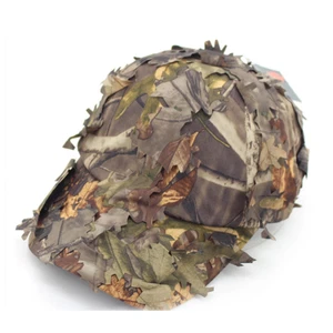 3D Bionic Camouflage Hat Outdoor Hunting Cap Jungle Hiding Blind Leaves Hat - Picture 1 of 6