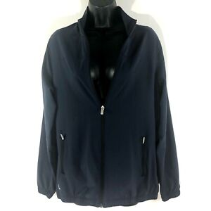 Adidas Womens L Golf Jacket full zip Blue athletic lightweight BC1826