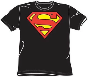 SUPERMAN Man of Steel DC COMICS Superhero SHIELD LOGO Black T SHIRT M L XL New - Picture 1 of 1