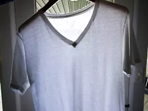 M/L Vtg 90s White Blank Distressed Thrashed Skate Punk Grunge Worn Thin Boxy Tee - Picture 1 of 10