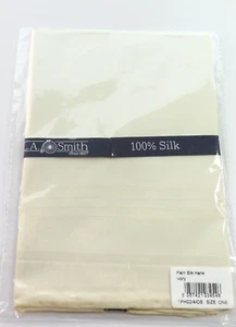 NEW! PURE SILK Handkerchief Pocket Square by L A SMITH Ivory WEDDING FREE P&P - Picture 1 of 14