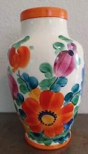 1930s  Hand Painted Czechslovakia Ceramic Vase 8.77" Tall - Picture 1 of 21