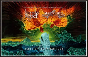 LAMB OF GOD | MASTODON Ashes Of Leviathan Tour 2024 Ltd Ed New RARE Poster Metal - Picture 1 of 2