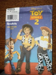 Simplicity 4869 Costume Pattern Childs Disney Toy Story 2 Woody Jessie 3-8 UNCUT - Picture 1 of 2