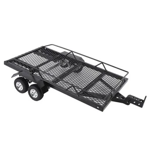 Metal Flatbed Trailer With Hook Hitch Heavy Duty High Stability RC Dual Axle - Picture 1 of 23