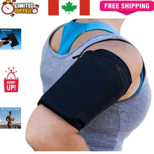 Brassard de sport noir léger pour téléphones - Parfait pour la course et le cyclisme - Photo 1 sur 8