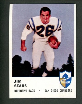 1961 Fleer #164 Jim Sears Short Print San Diego Chargers Miscut - Image 1 of 2