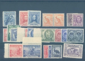 AUSTRALIA 1928-1946 various MH/MNH stamps  - Picture 1 of 1