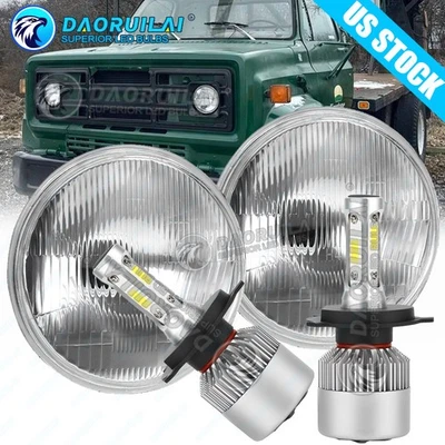 Faros LED de 7 pulgadas 2 piezas punto haz alto-bajo aptos para GMC C5000 C6000 C7000 1979-1990 Foto 1 de 4