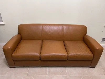 Ralph Lauren Home Leather Sofa EJ Victor Fantastic Condition Extremely Rare. - Image 1 of 4