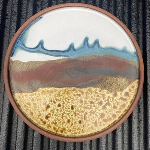 DOUG ADAMS Dinner Plate "The Wave" Art Clay Pottey - Picture 1 of 2