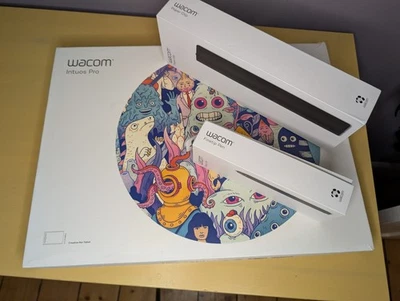 Wacom Intuos Pro Graphics Tablet, Large A4, Pen And Paper Clip Bundle  - Image 1 of 4