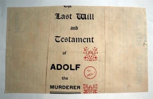 WWII British Comedic Propaganda Hitlers Last Will c1940 Satire - Picture 1 of 2
